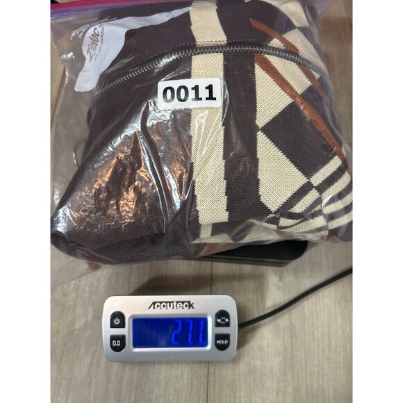 Dodo Bar Or Paula Jacquard-Knit Zip Jacket 2 Tone Brown Geometric Pattern 46. - Picture 14 of 16